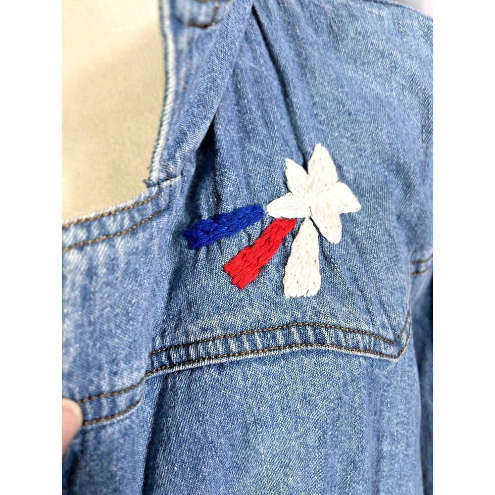 Beautiful Denim & Co. Heavy Embroidered Jean Jacket Women's Denim Floral Boho 1X - Picture 7 of 16